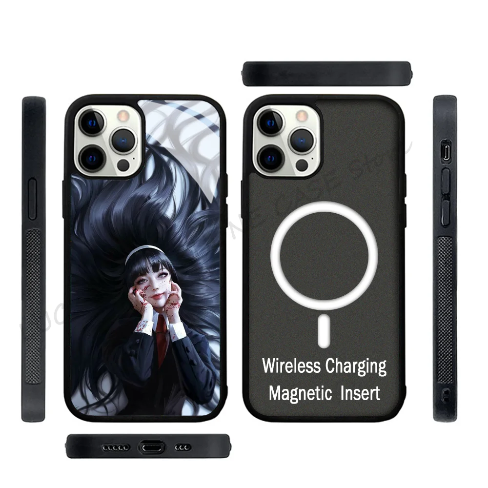 Junji Ito Terror Horror Phone Case Phone Case Strong Magnetic For IPhone 15 14 13 Pro Max 11 12 Mini For Magsafe