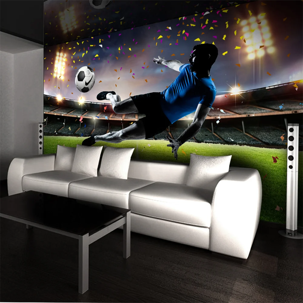 

Custom papel de parede 3D football field photo mural large wallpapers for living room oil painting 3D mural wallpaper stickers