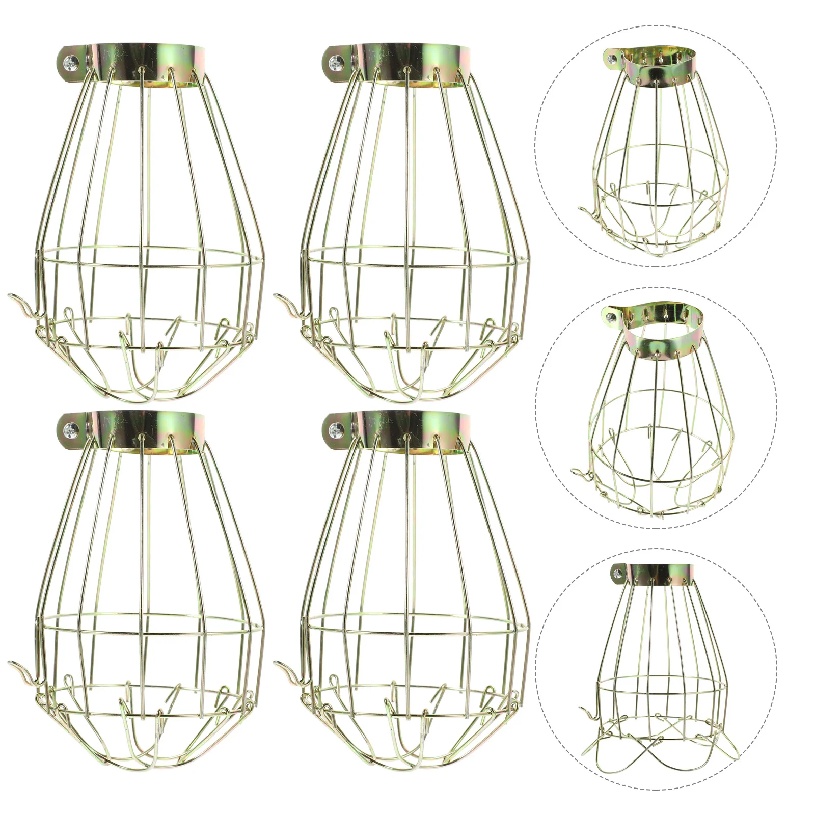 

4 Pcs Industrial Lamp Cover Metal Bulb Guard Vintage Light Cage Hanging Ceiling