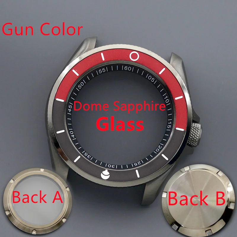 

Gun Colour SKX007 SKX009 Men's Watch Case Fit NH34 NH35 NH36 Automatic Movement Sapphire Glass 200M Waterproof Case