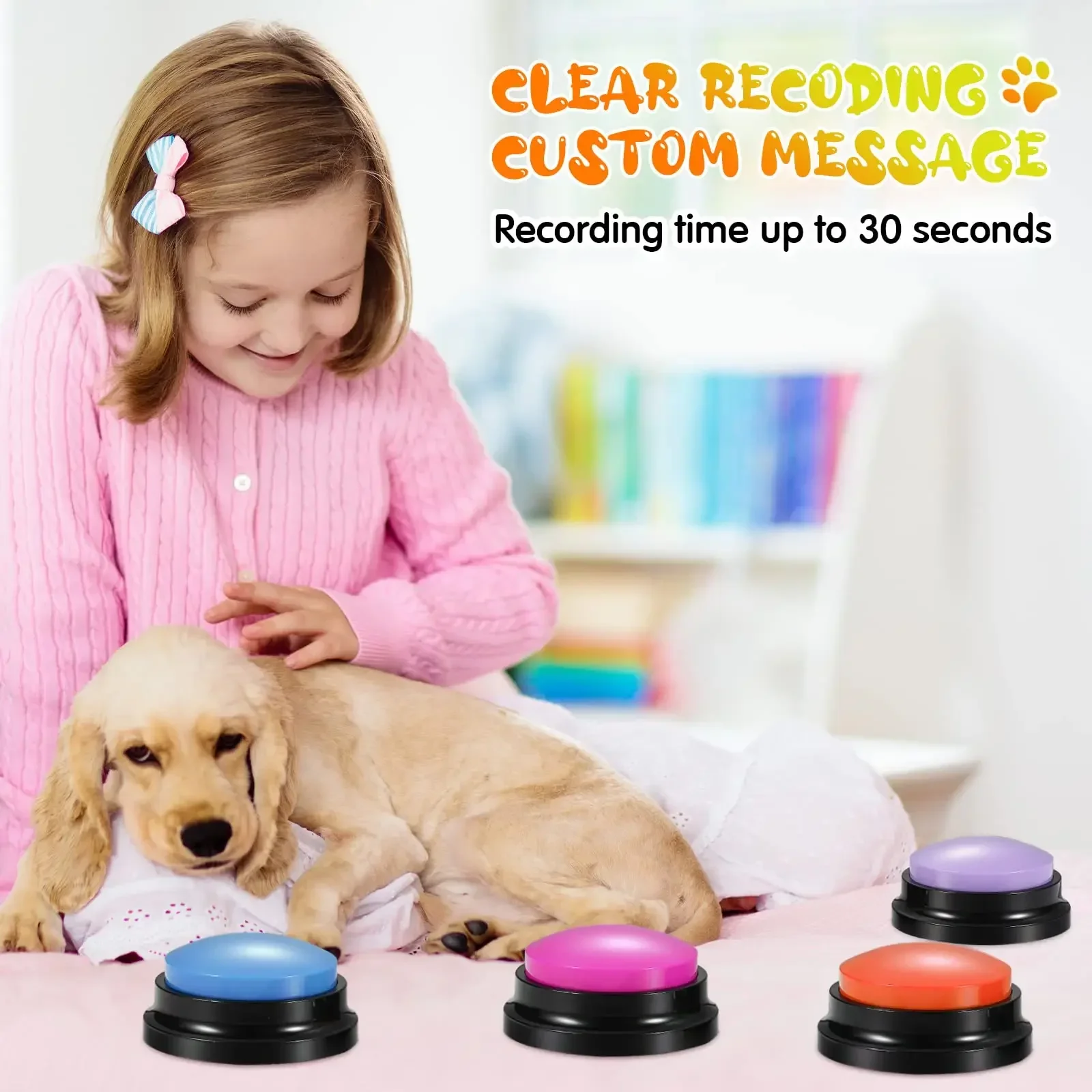 1pcs Pet Communication Button Dog 30 Second Recording Button Speaker Buzzer Interactive Toys Recording Toys Interactive Feeding