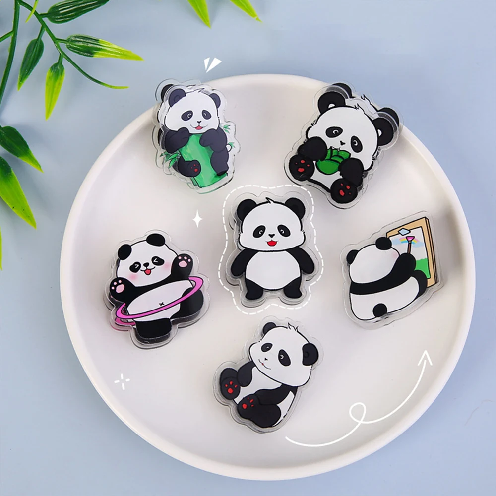 Doppelseitige pp Clips Acryl Clips dekorative Geschenk clips Datei Ordner Note Clips Cartoon niedlichen Panda Student multifunktional