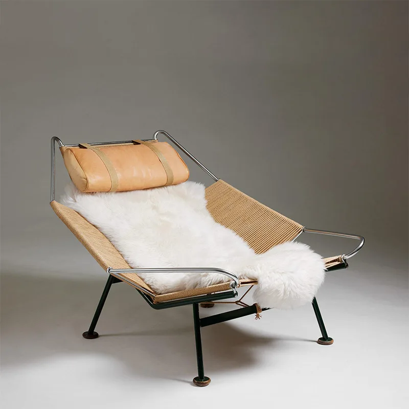 

Designer hemp rope woven sofa chair Nordic lazy lounger