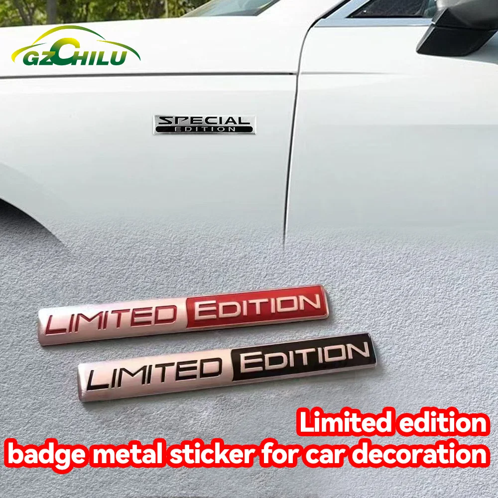 2PCS Limited Edition Emblem 3D Metal Badges Decal Sticker Auto Racing Sport Emblem for Rear Trunk Side Fender Car Motorcycle