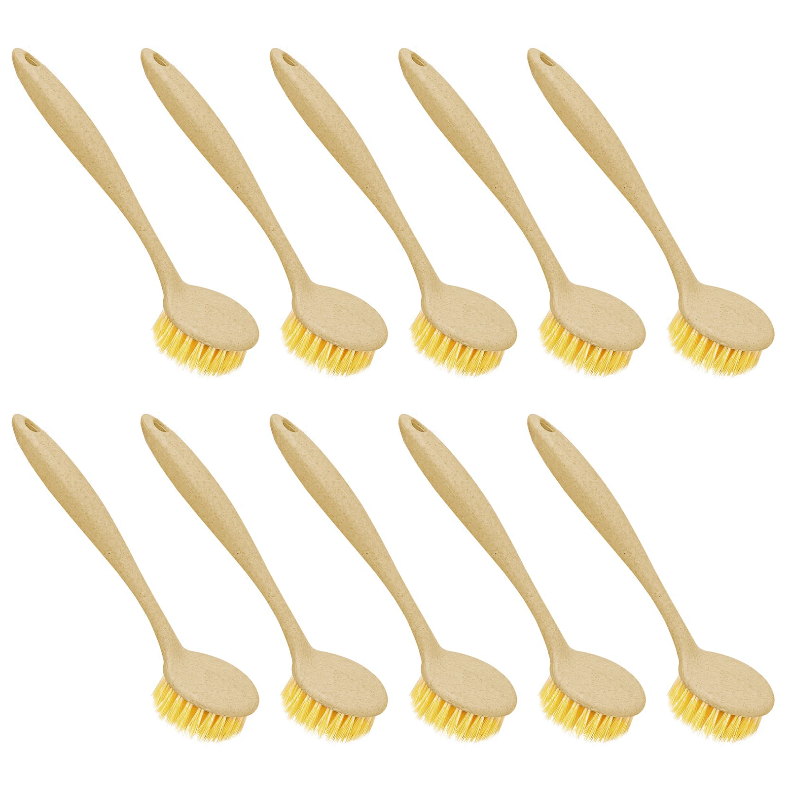 1/3/10pcs Long Handle Pot Brush, Compact Kitchen Cleaning Brush, Dishwashing Brush, Cookware Brush (Mixed Colors)