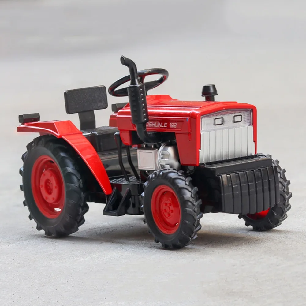 

1/32 Agricultural Tractor Car Toy Model Diecast Alloy Vehicle Metal Body Rubber Tires Sound Light Pull Back Toys Present for Kid