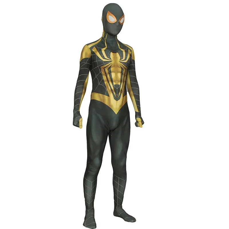 Gra Chrome Spiderman przebranie na karnawał metalowe okulary Spandex z nadrukiem 3D superbohater Zentai kombinezony kostium na Halloween