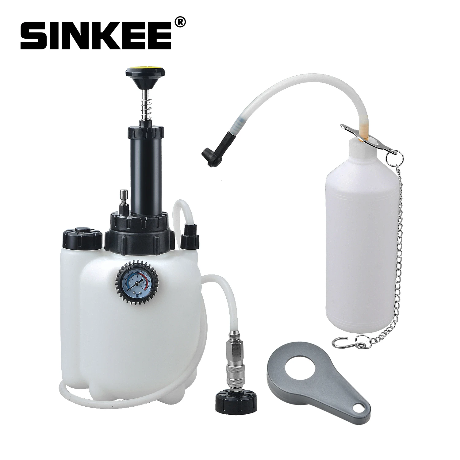 3L Car Manual Brake Bleeder Fluid Changer Oil Fill Filling Refill Pump Empty Exchange Drained Kit with Adapter Replacement Tool