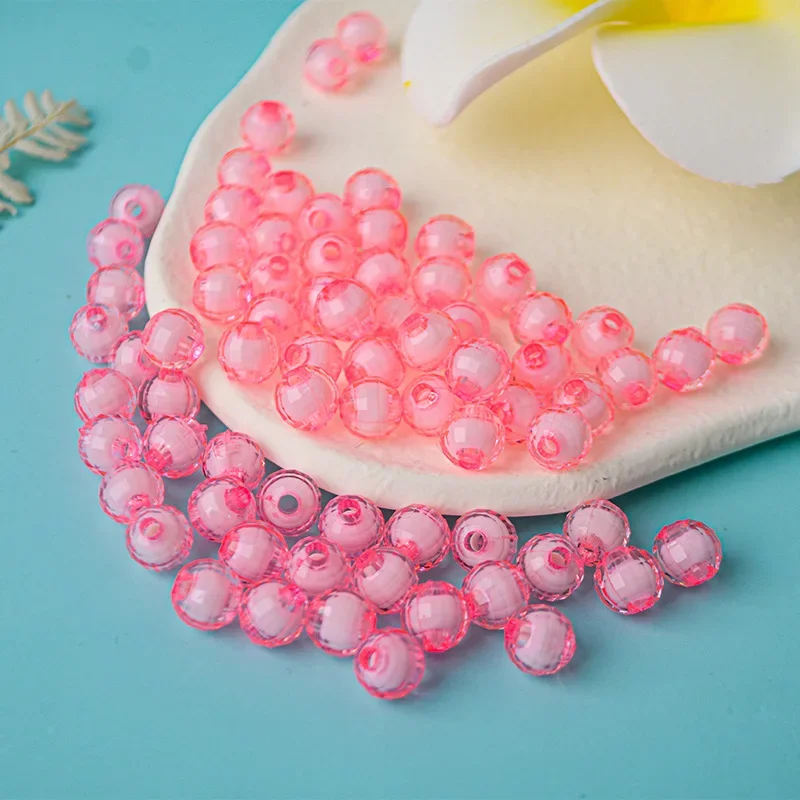 

8mm/10mm Acrylic Perforated Earth Beads, Plastic Beads with Cut Surface, DIY Resin Accessories, Jewelry Accessories