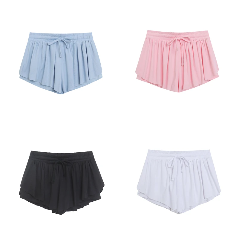 

Double Layer Loose Casual Quick Dry Sweat Absorbing Skirt Pants Sport Running Fitness Yoga Women's Pants Polyester Spandex