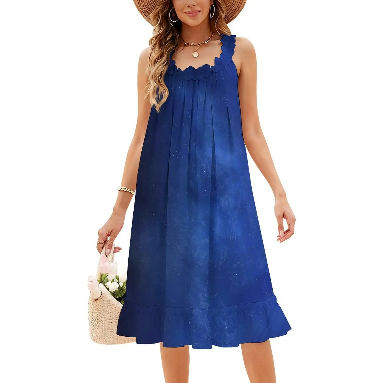 Azul escuro noite a linha vestido feminino hip hop streetwear vestido gráfico impressão festa clube wear plus size azul escuro para sua moda