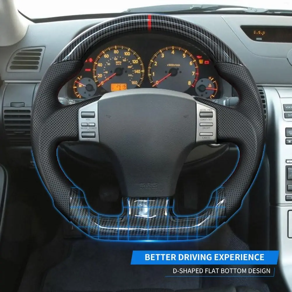 

Руль Hydro Dip из углеродного волокна, D-образный, с плоским дном, с красной строчкой и линией разметки положения, для INFINITI G35 2004-2007, автомобильные аксессуары