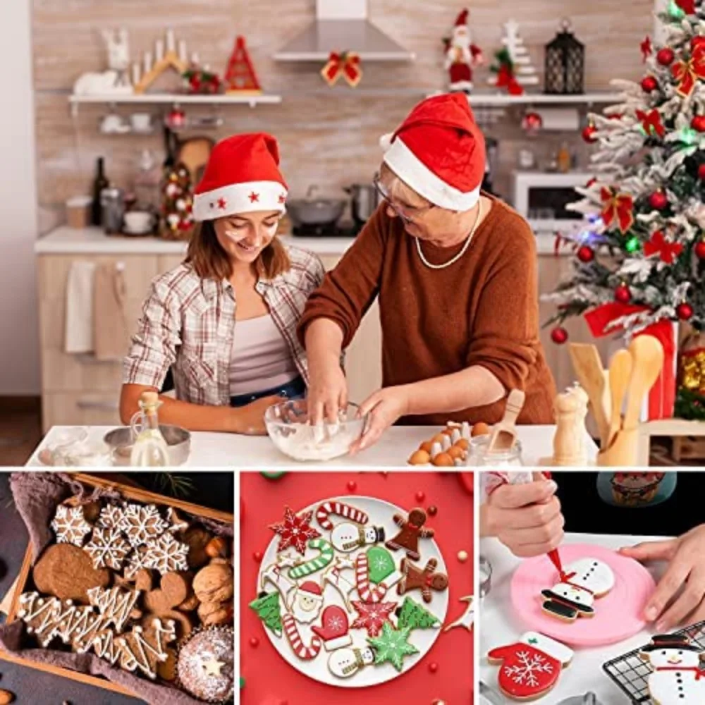 5PCS Christmas Cookie Cutter Set for Baking Christmas Gingerbread Man Snowflake Snowman Christmas Tree DIY Baking Tools Kitchen