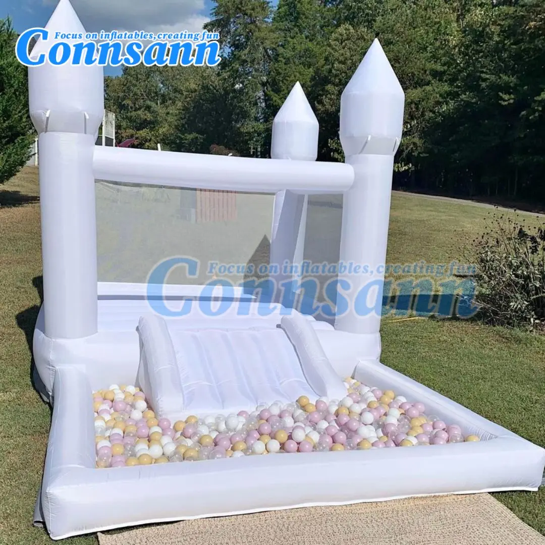 13x8x8ft Inflatable White Bounce House Castle with Blower&Repair Kit White Bounce House for Kids,Adults party Customization