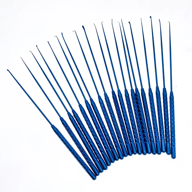 Micro Spatula Dissectors Micro Curette Micro Nerve Pull Hook Titanium 21cm Vessel Hook Micro surgical Hook