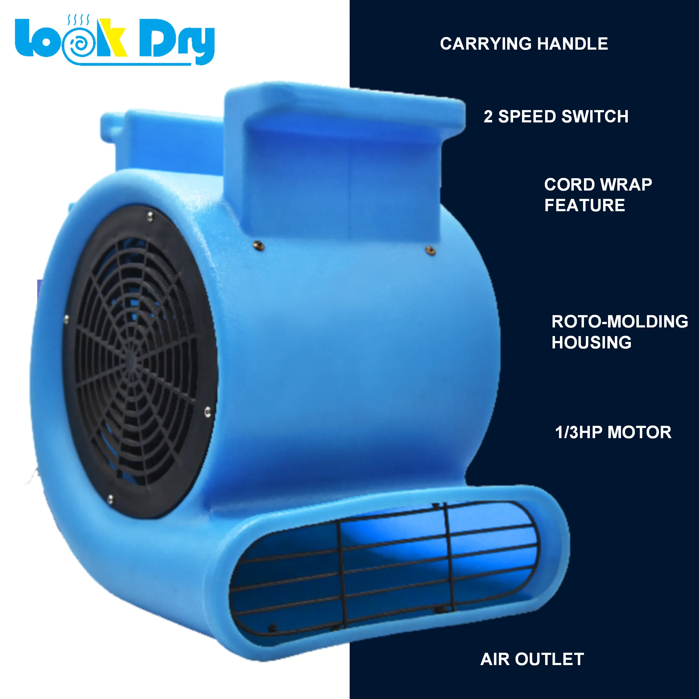 Asciugatrice da pavimento per lavanderia con ventilatore centrifugo elettrico ad alta pressione 1/2HP con lame in plastica Asciugatrice per lavatrice da pavimento industriale