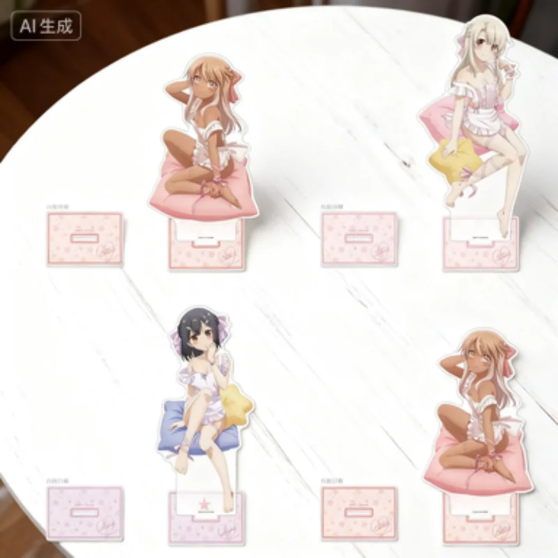 

Anime Fate/kaleid liner Prisma☆Illya Drei!! Illya Miyu Chloe Sleepwear collection Acrylic Stand Model Plate Desk decorations
