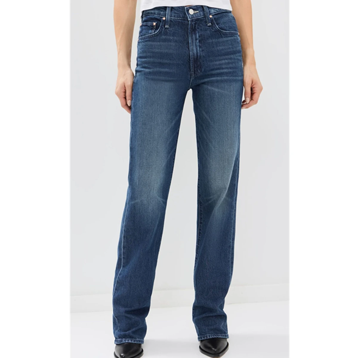 

Maxdutti Minimalist Commuting Jeans Woman Clothes Lyocell High Waisted Navy Blue Stretch Straight Leg Denim Pants For Women 2026