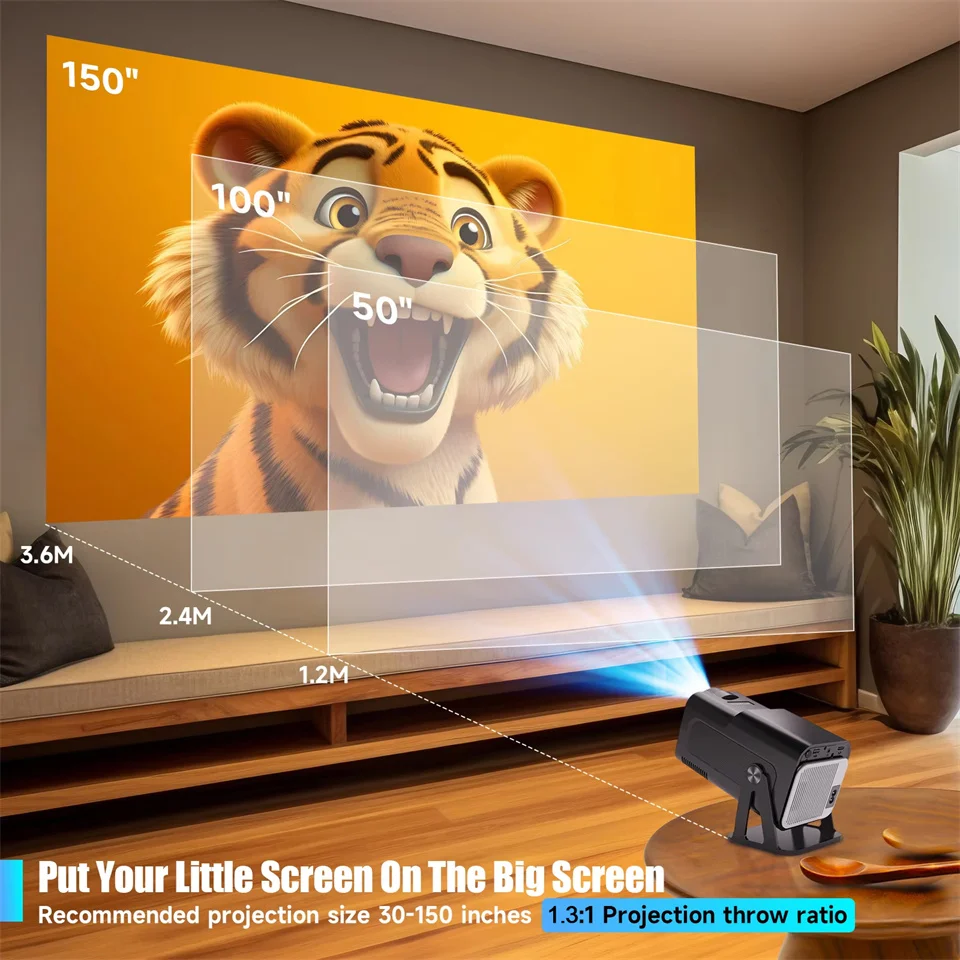 FXTech Home 4K Proyector Full HD FHD HY320 Android WiFi 3D Home Theater HY320 Proyector de haz portátil Reunión Video Reproductor de películas