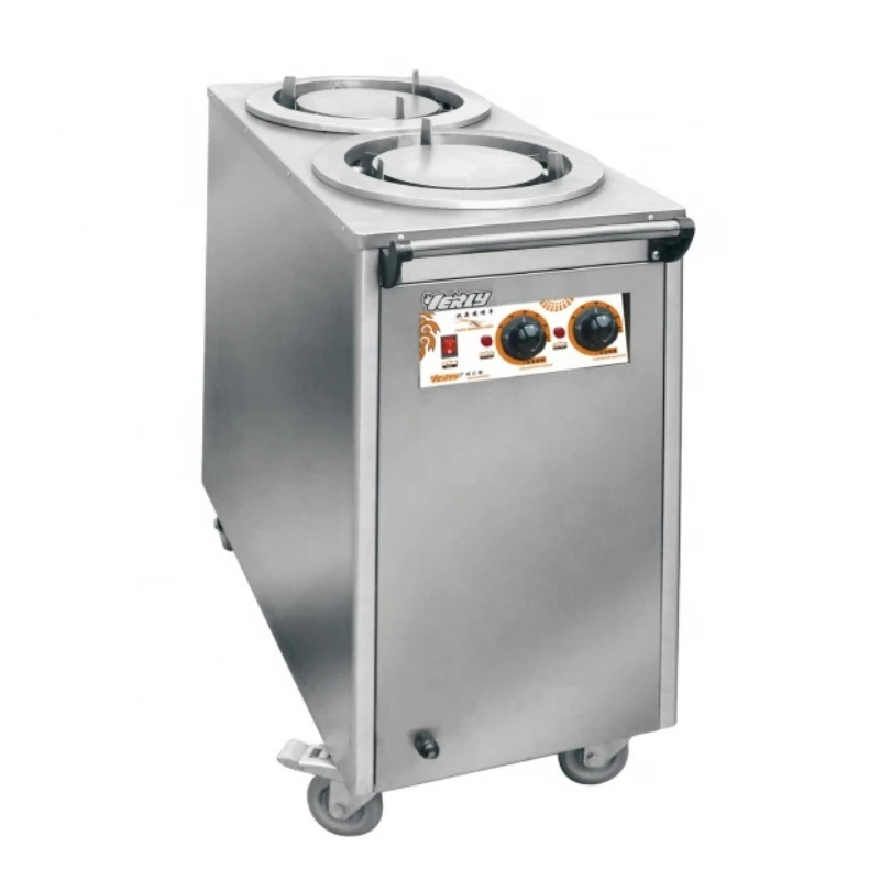 Commercial restaurant kitchen equipment/ Stainless steel movable double 2 head plate warmer cart VPW-82