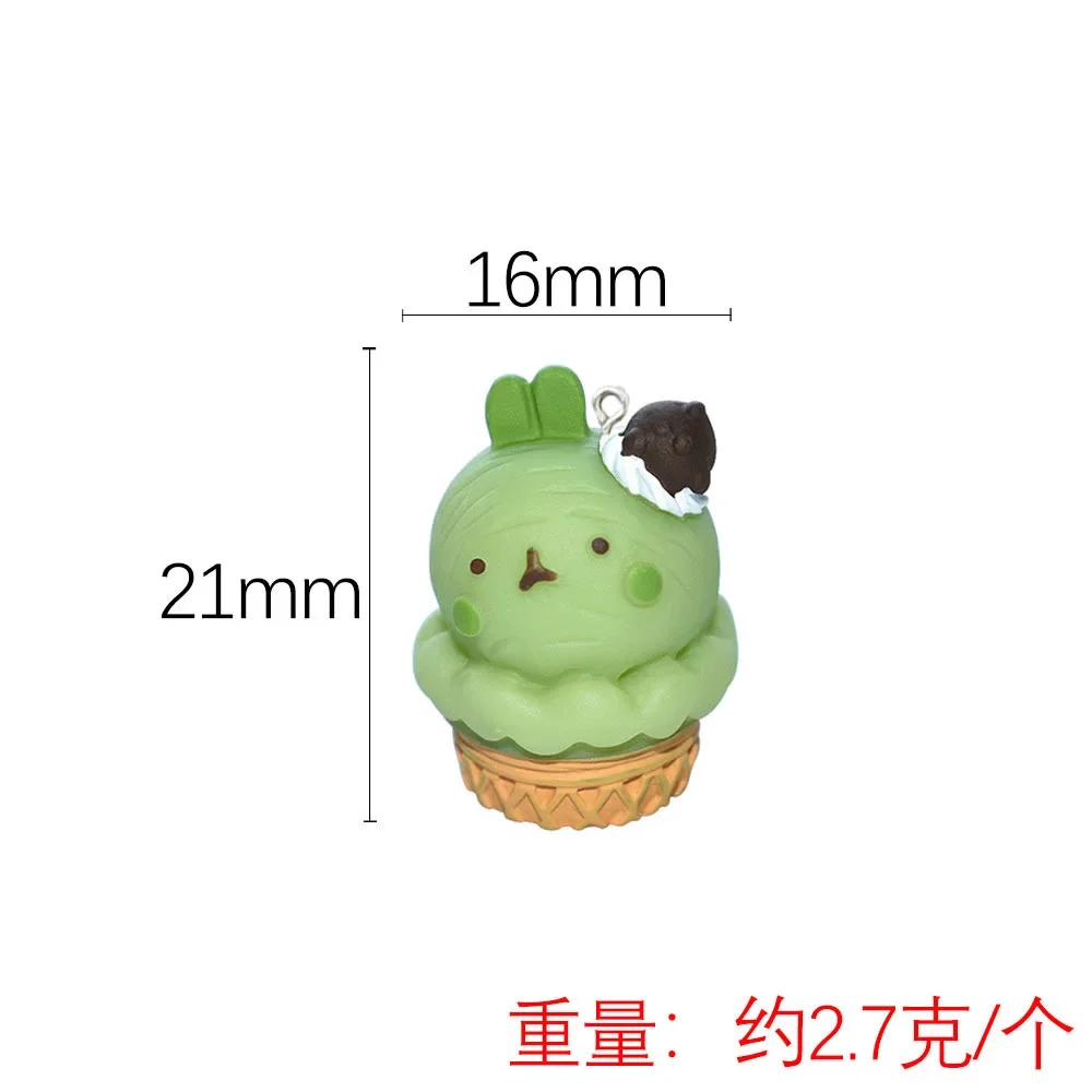 10Pcs Cute Cartoon Animals Cake Biscuit Resin Charms Pendants for Bracelets Necklace Earrings Jewelry Making Flat back Cabochon