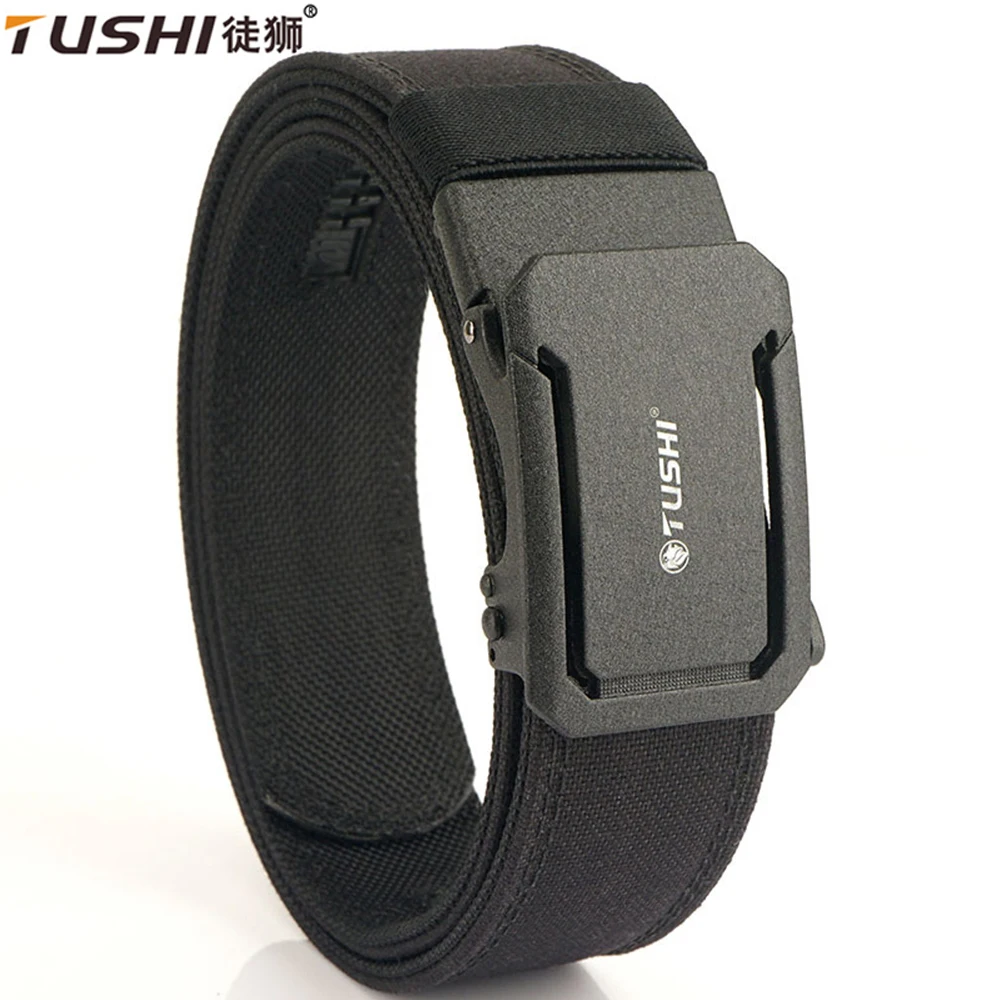 

TUSHI New Military Belt for Men Sturdy Nylon Metal Automatic Buckle Police Duty Tactical Belt Outdoor Girdle IPSC Accessories