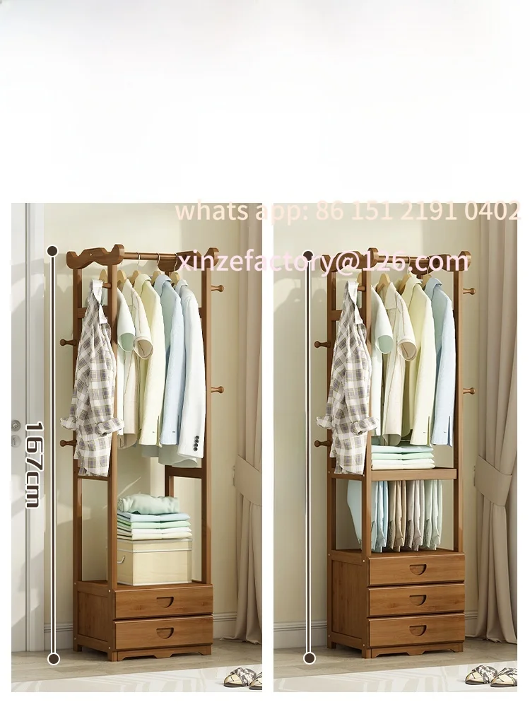 

Customizable winter Simple Floor-standing Clothes Hat Ra Bedroom Home Use Dormi Multi-layer Clothes Hanger Bedding Fabric