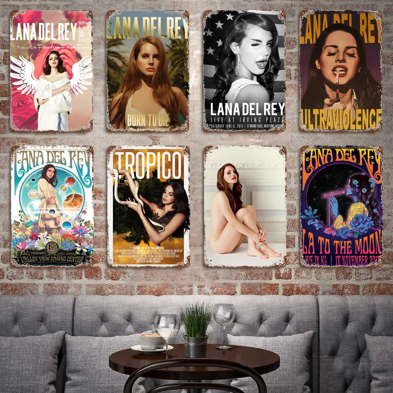 

Lana Del Rey Musician Singer Poster Vintage Tin Sign Metal Sign Decorative Plaque for Pub Bar Man Cave Club Wall Decoration