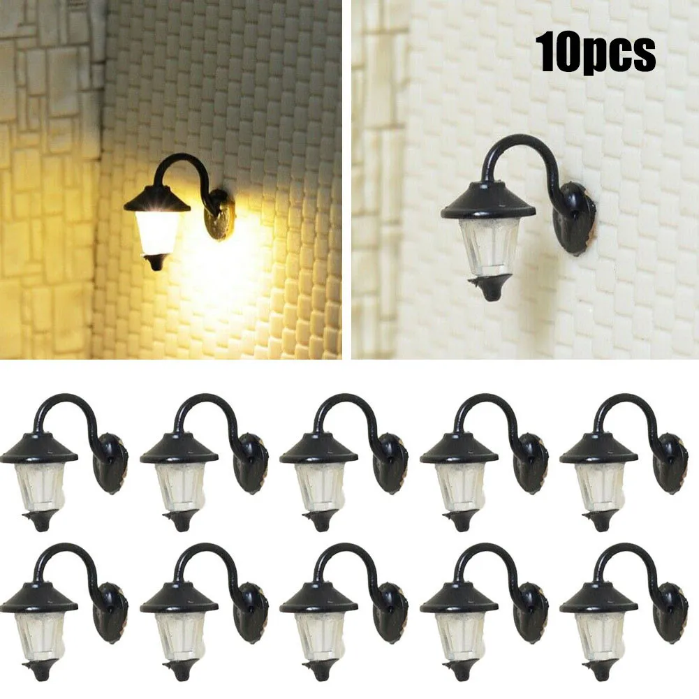 10 Lamps Scenery Scale Wall Lamps Outdoor Street 1-Lamp For Ho Train Model Building Ornament Lampshade