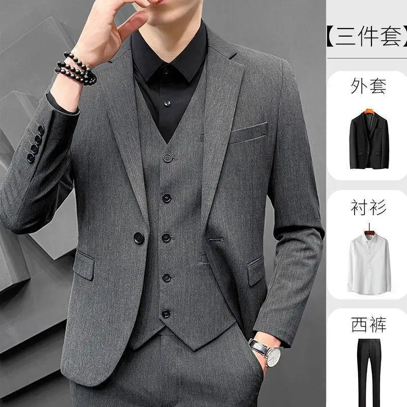

ZX152Korean style slim trend groom wedding professional business casual suit single piece/suit