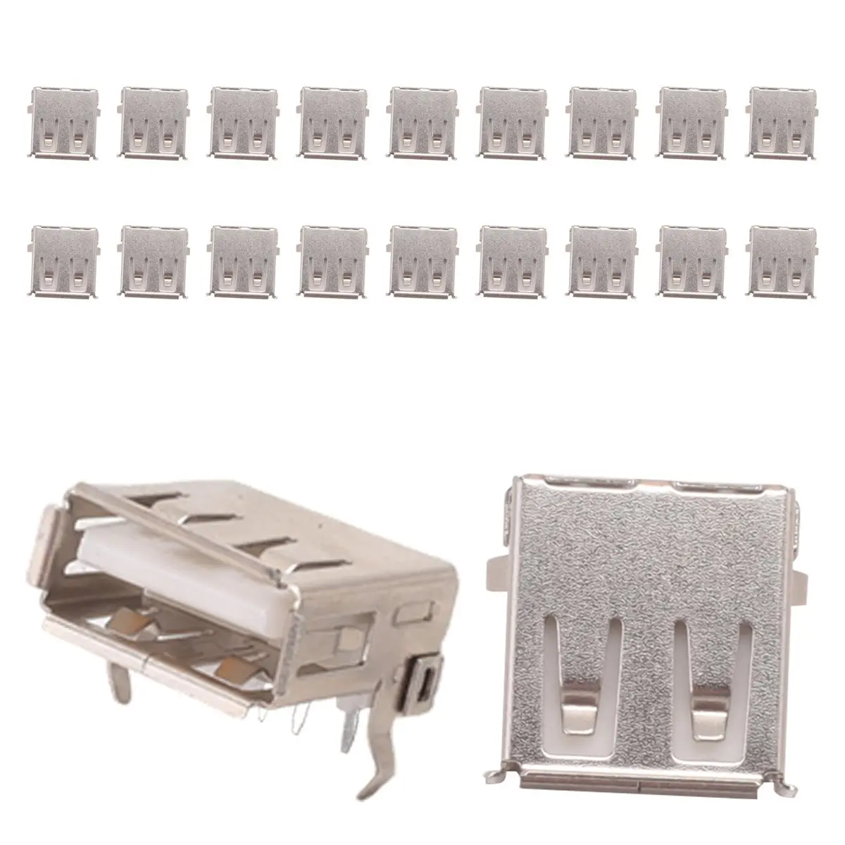 DT368~20 Pcs USB Female Type A 4-Pin DIP Right Angle Plug Jack Socket Connector