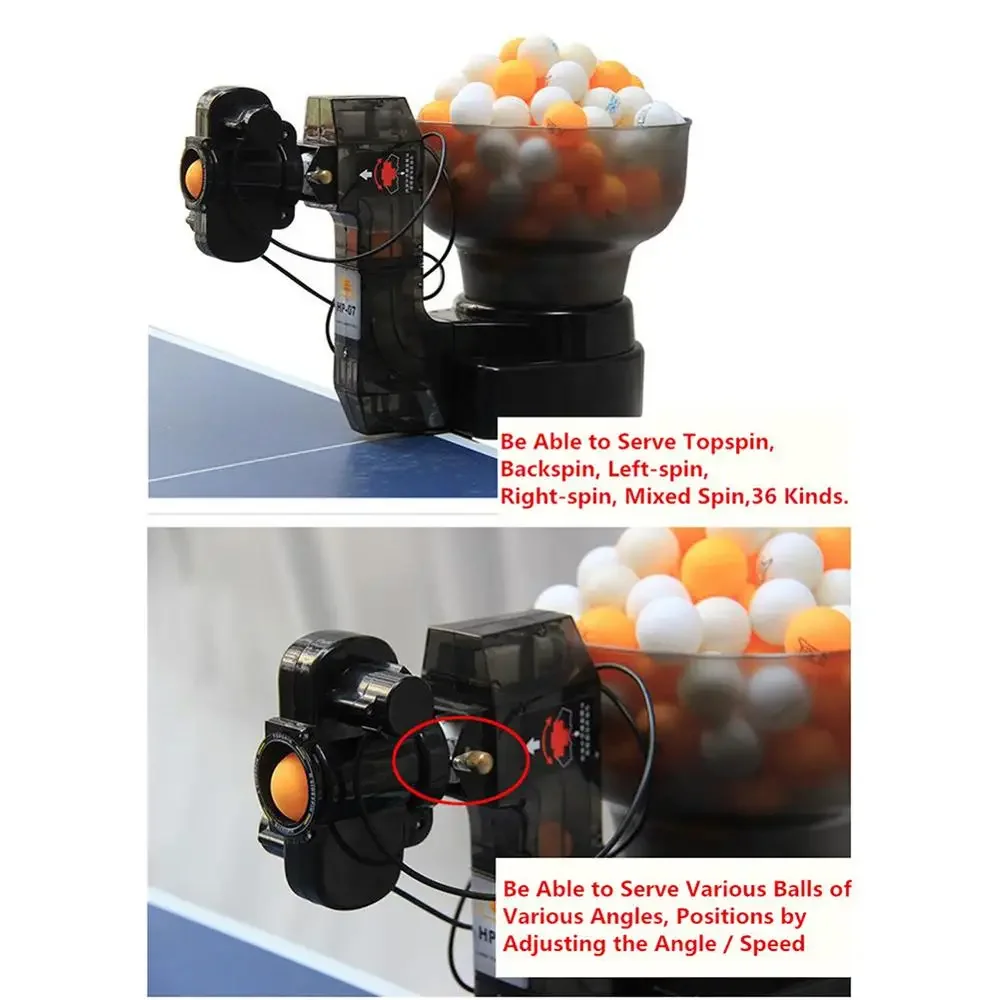 HP07 Pingpong Roboter mit 36 verschiedenen Spin Bällen Tischtennis Roboter automatische Ball maschine für das Training