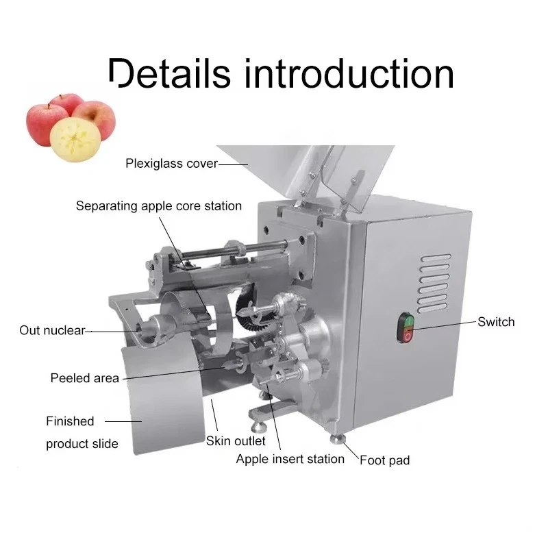 Desktop Small Fully Automatic Apple Peeler, Multifunctional Persimmon Slicer, Apple Corer