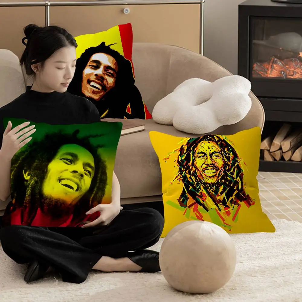 Jamaican Bob Reggae Marley Pillow Anime Pillow Sofa Bed Head Pillow Cover Cushion Cover 45x45 cm Fashion