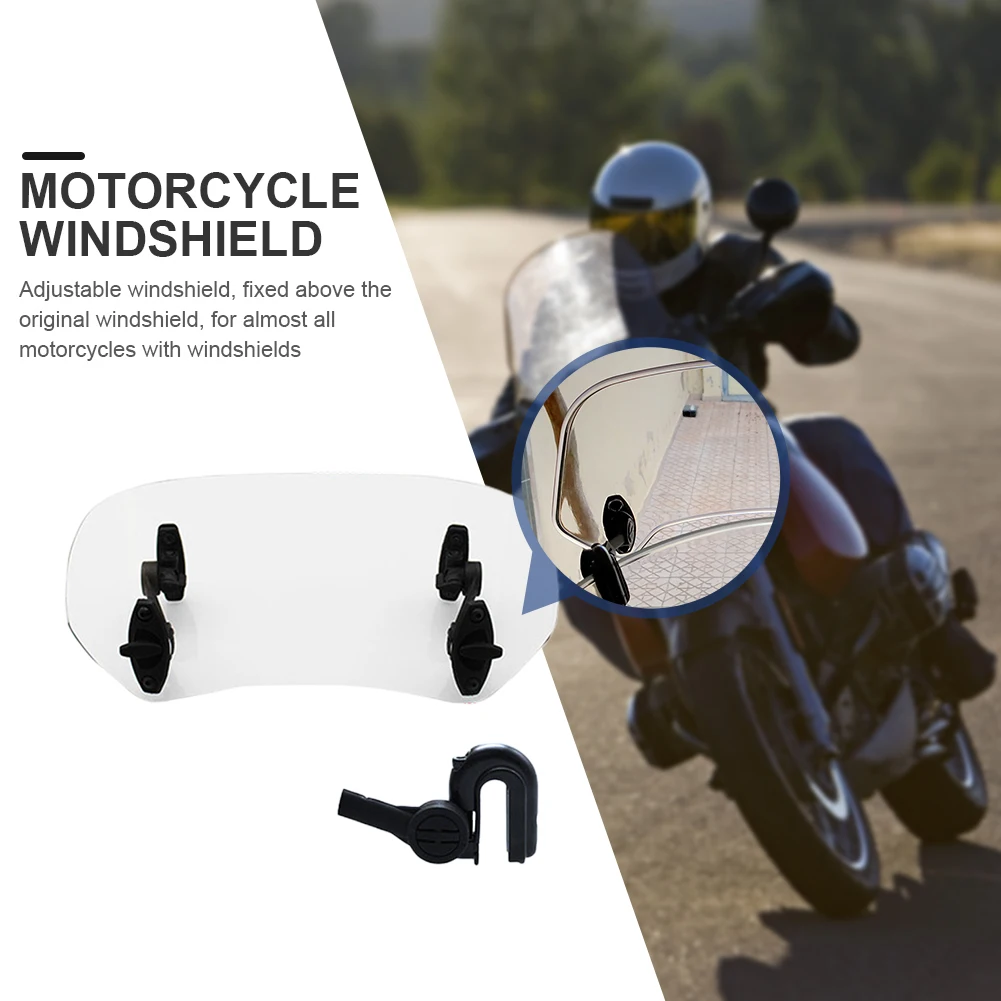 Universal Motorcycle Windscreen Adjustable Rainscreen Mirror Clamp-On Rain Goggle Extension Motorcycle Conversion Accessories