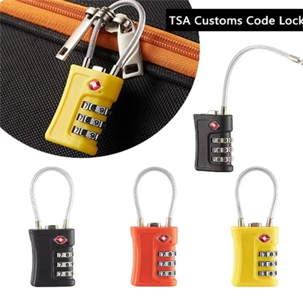 

New TSA Customs Code Lock for Travel Luggage Password Changeable Lock Contrast Color Design Padlock