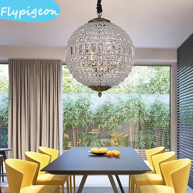 

Nordic Modern LED Ball Crystal Chandelier Hanging Light Pendant Lights for Living Room Bedroom Kitchen Indoor Lighting Decor