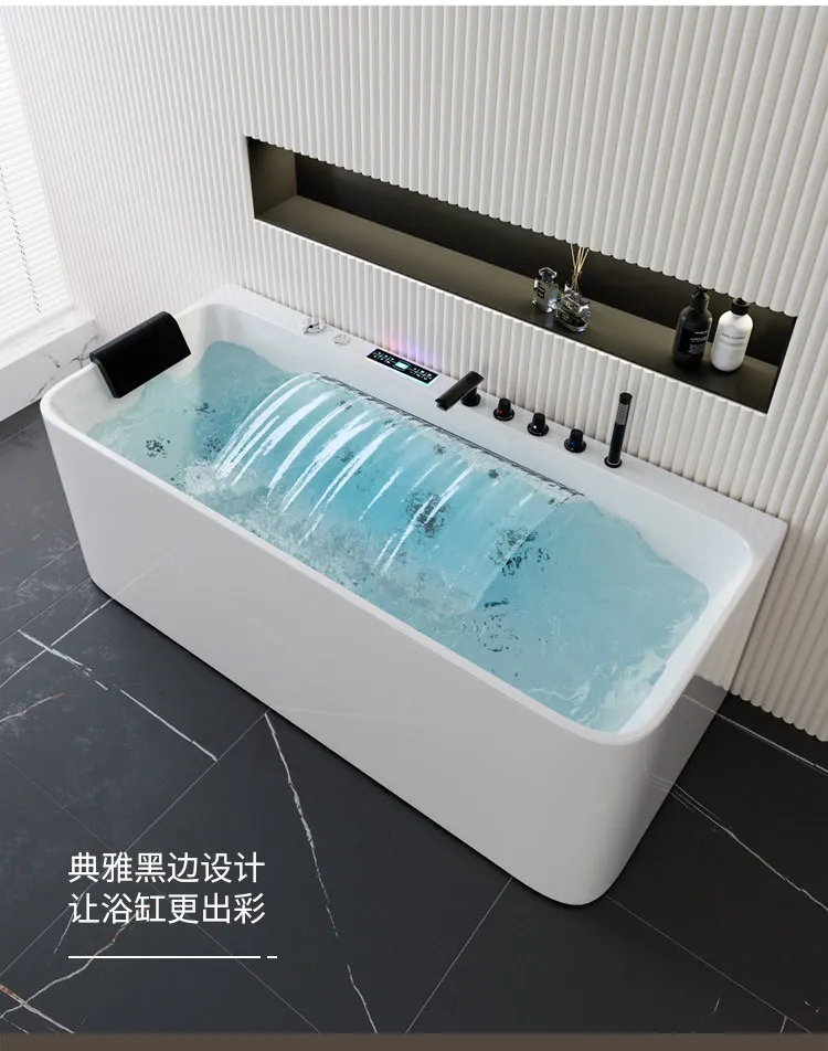 Acrylic Japanese Surf Massage Great Waterfall Intelligent Heating Constant Temperature Household Bathtub Small Unit