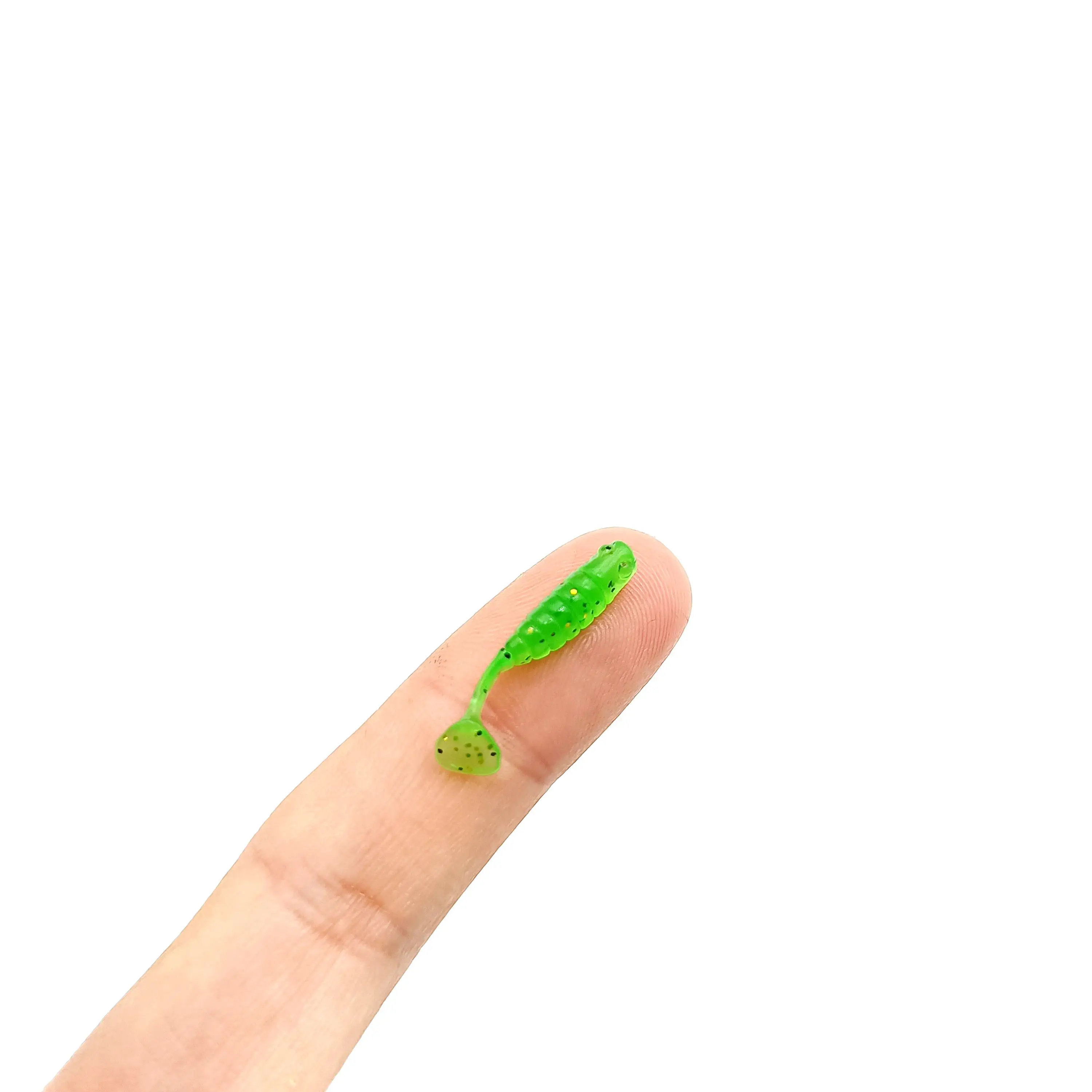DUODUOYU 50 sztuk Mini T-tail miękkie przynęty Fsihing 0.2g/25mm małe ryby sztuczna przynęta Jig woblery Bass szczupak sprzęt wędkarski
