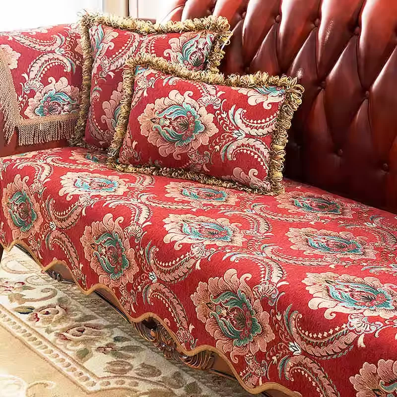 Universal Sofa Cover  Chenille Textures Non-Slip Couch Cover Towel Sofa Protective Mat For Living Room Decoration Sofa Cushion