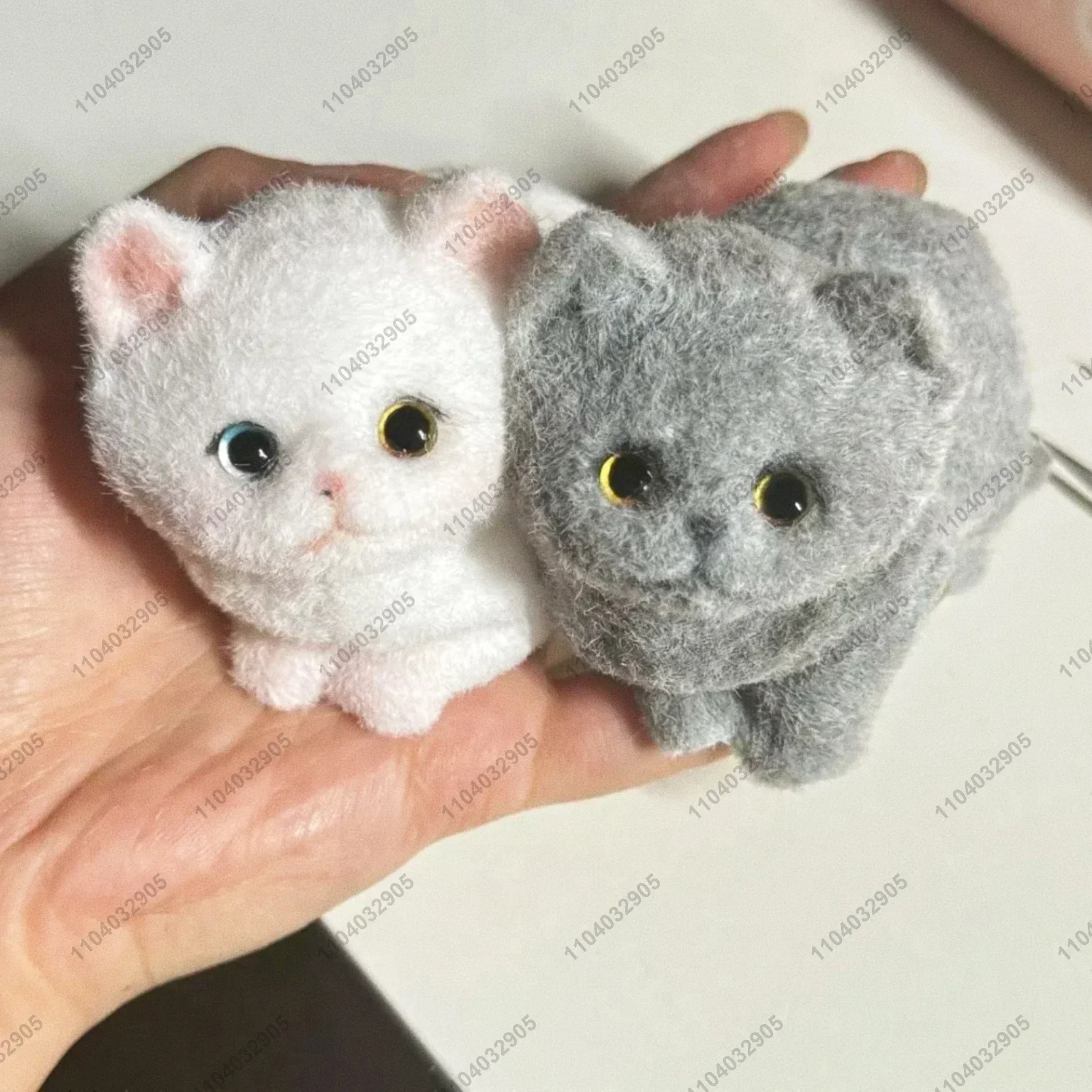 Cat Kitten Handmade Taba Squishy Silicone Fuzzy Soft Kitty Cat Hand Painted Squeeze Toy Mochi Toy Hand Relax Stress Release Toy