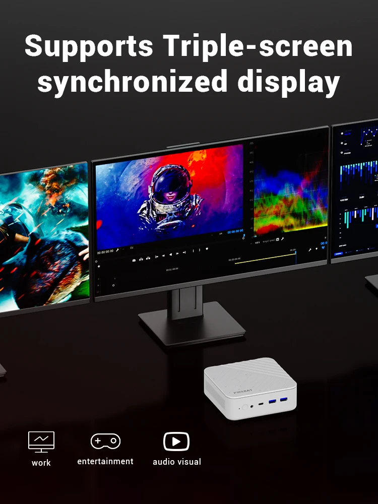 Firebat AM02 كمبيوتر صغير AMD R5-7430U 6C/12T 16GB DDR5 512GB SSD ألعاب كمبيوتر مكتبي صغير نافذة 11 Pro WiFi 6/BT5.2 Type-C