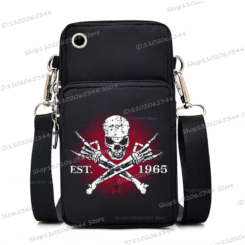

Fashion Gen X Skulls Est 1965 To 1980 Mobile Phone Bag Nylon Shoulder Bag Multifunctional Crossbody Bags for Women Men Handbag