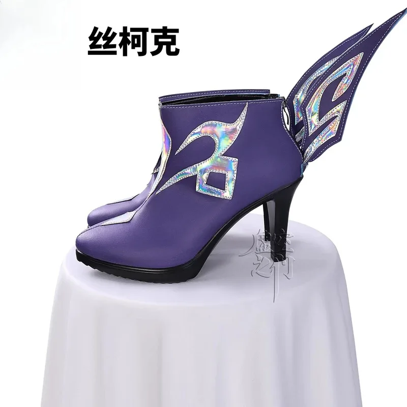 

2025 22 Game Genshin Impact Skirk Cosplay Shoes High Heels Tartaglia's Master Role Play Halloween Carnival Women Men Outfit Part