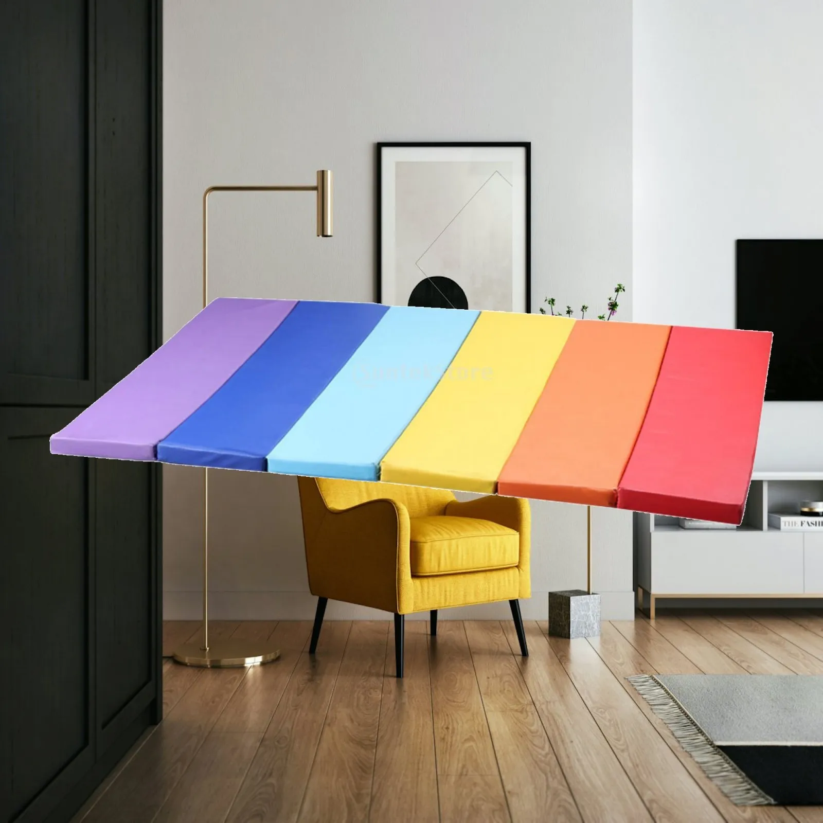 Foldable Gymnastics Mat with Handles for Home Exercise Yoga Pilates Dance Stretching Tumbling Pad Extra Thick Cushioned Fitness