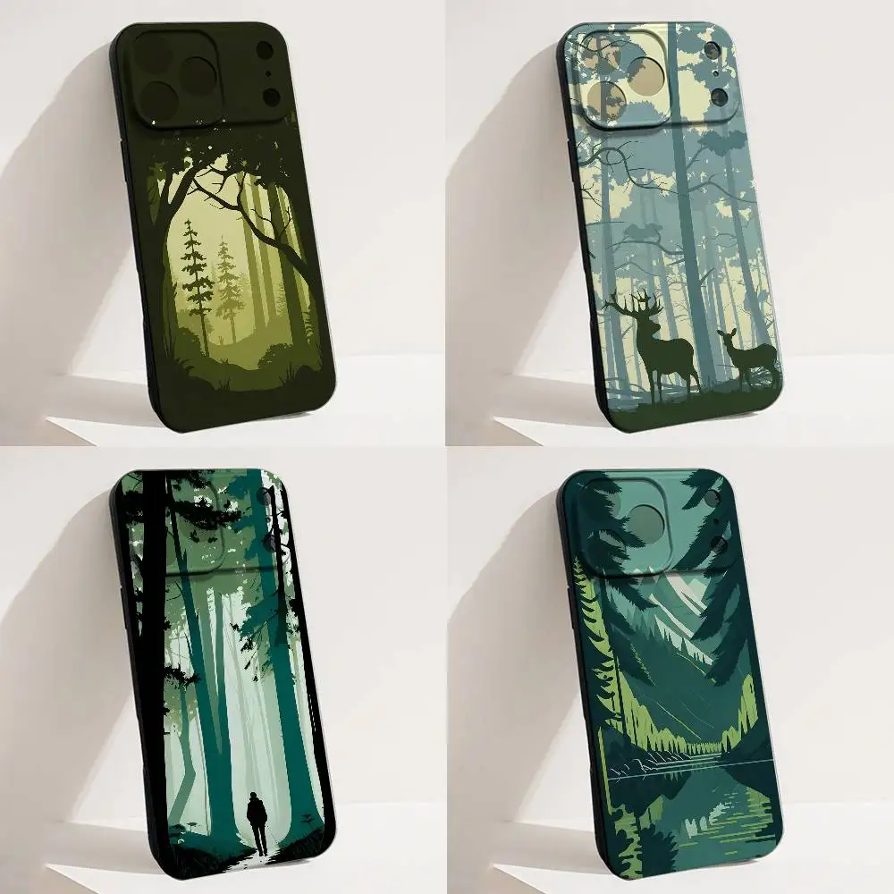 

Forests Green Wild Phone Case For iPhone 17,16,15,14,13,12,11,X,XS,8,7,Pro,Max,Plus,E,SE4,Air,Mini Design,Soft TPU Gift