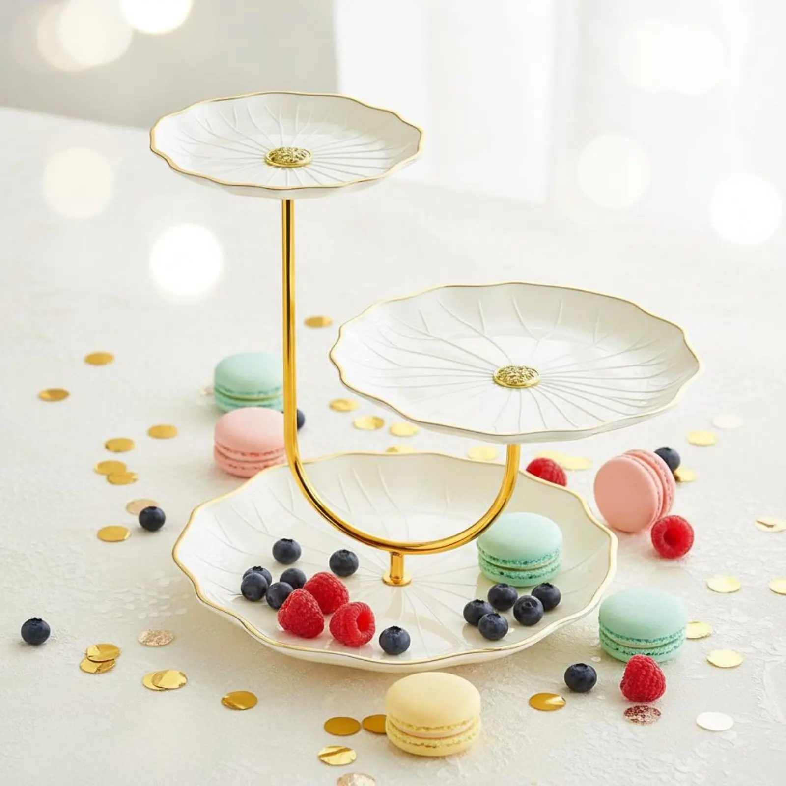 Tiered Serving Tray Transparent 3 Tier Tray Fruit Stand Elegant Dessert Display Stand Space Saving for Cafe - view 4