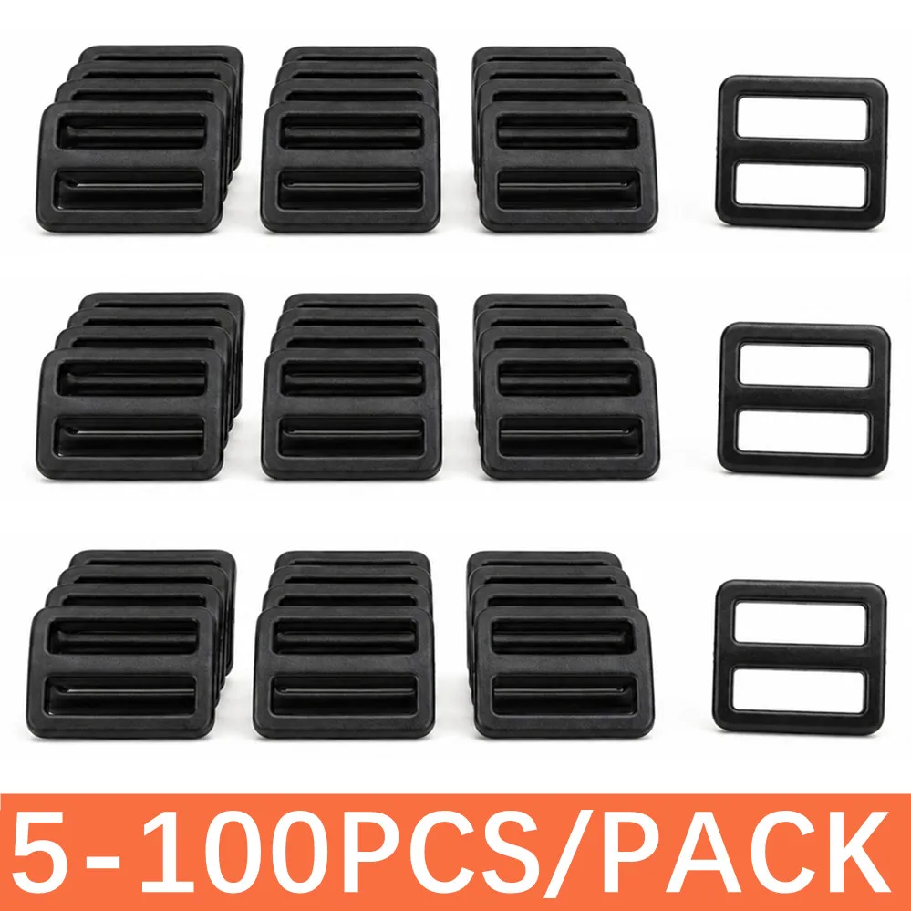 5/100Pcs 20-50mm Tri-Glide Ring Metal Buckles Backpack Strap Adjust Clasp Webbing Connect Hook Dog Collar Slider Belt Buckle
