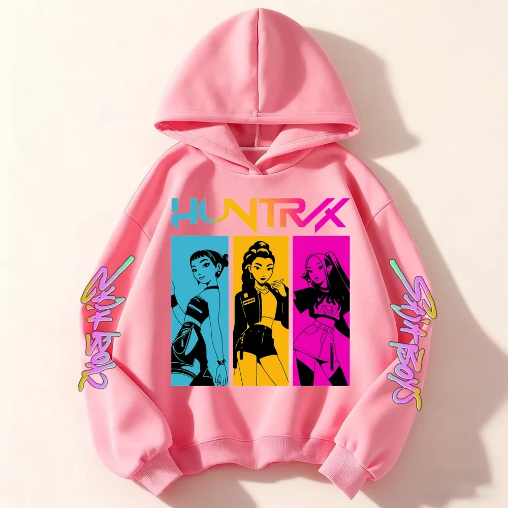 2025 أخبار Kpop شيطان هنتر هوديي معطف ملابس الأطفال طفل فتاة صبي البلوز هودي الطفل رداء علوي غير رسمي