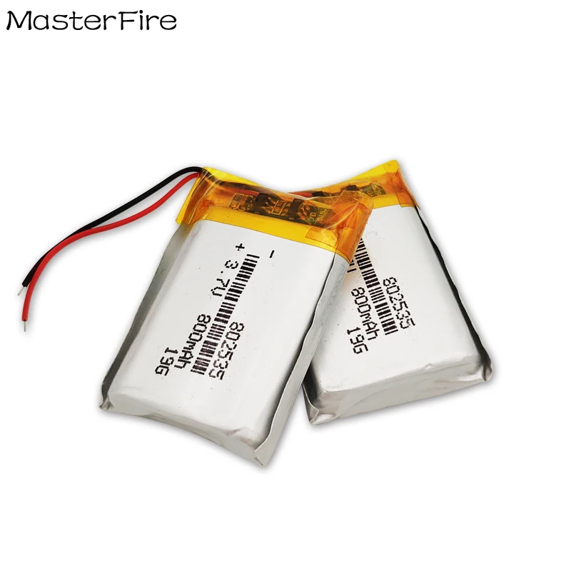 20pcs/lot 3.7V 800mah Rechargeable Lithium Polymer Battery 802535 for Bluetooth Speaker Hearing Aid Electric Toy Tablet MID Cell